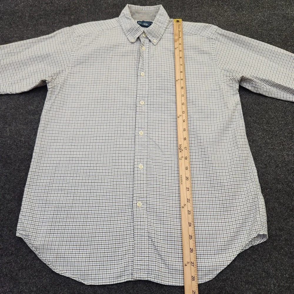 Ralph‎ Lauren Youth XL 18-20 Blue White Check Button Down Shirt Pony Preppy Work